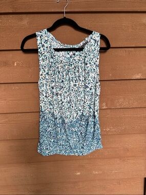 ANTONIO MELANI Blue Ombre Printed Sleeveless Tank size Medium